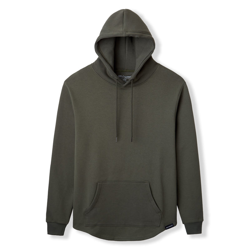 021 ESSENTIAL DROP CUT HOODIE - FOREST GREEN