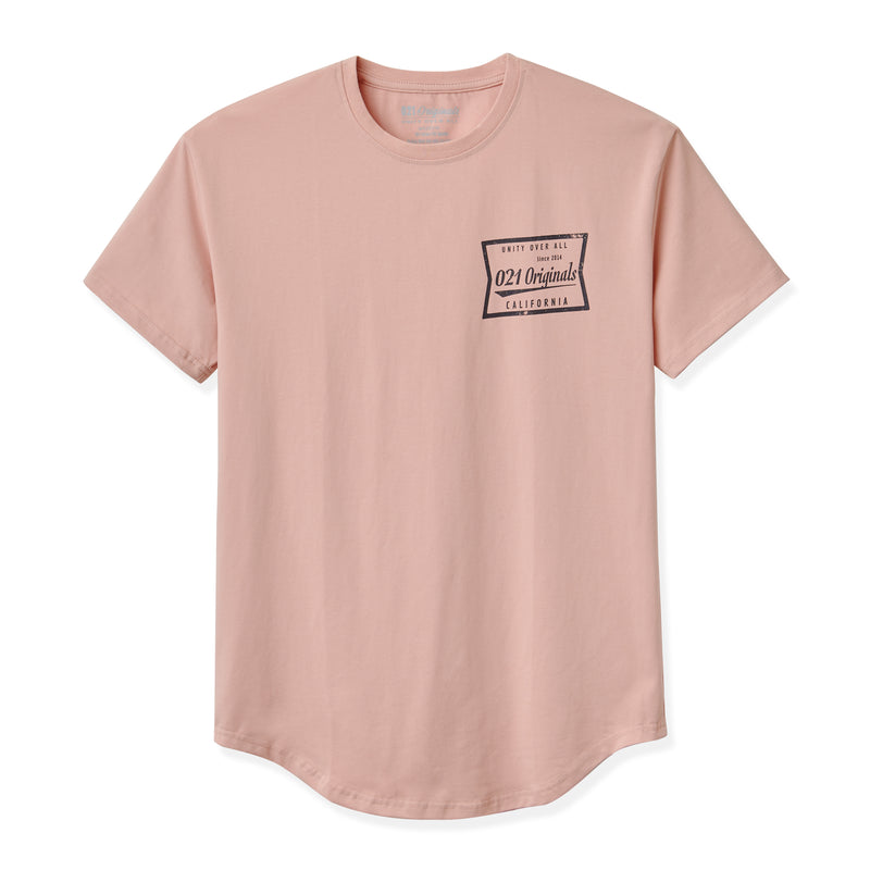 ELECTRIC STAMP DROP-CUT T-SHIRT - DUSTY ROSE