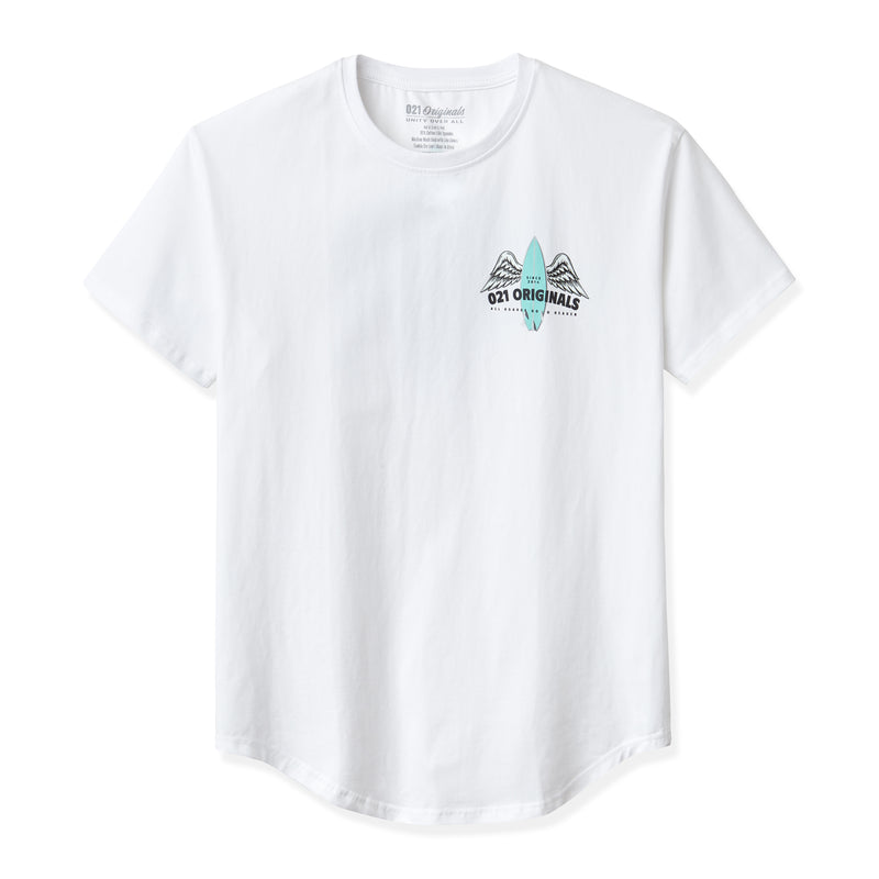 BOARD HEAVEN DROP-CUT T-SHIRT - WHITE