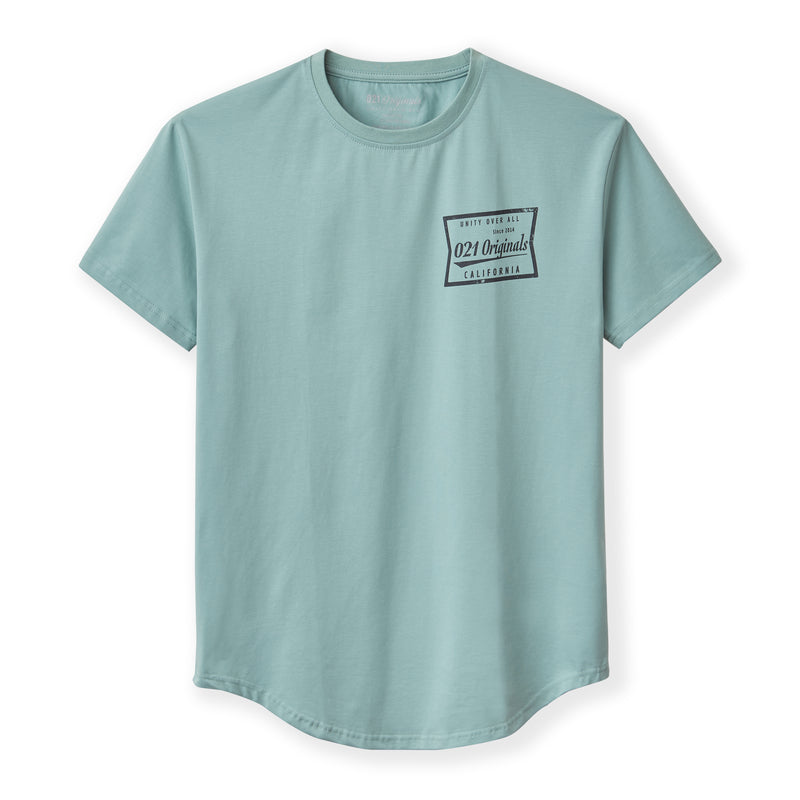 ELECTRIC STAMP DROP-CUT T-SHIRT - SEA FOAM