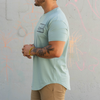 ELECTRIC STAMP DROP-CUT T-SHIRT - SEA FOAM