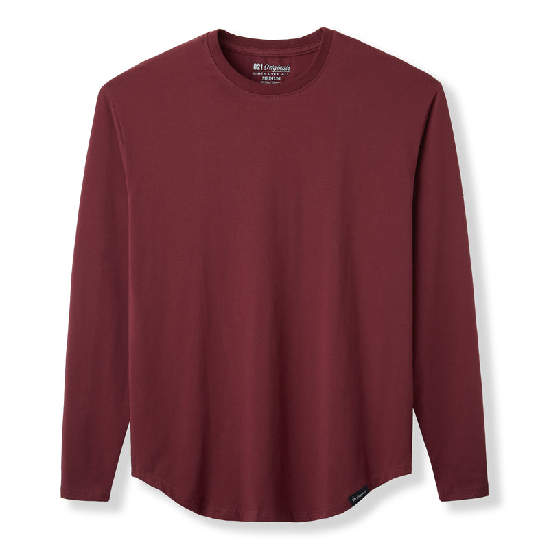 021 ESSENTIAL DROP-CUT LONG SLEEVE - MAROON